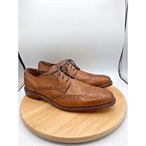 Joseph Abboud 10.5 Brown Wingtip Brogue Oxford Italian Leather 40G4R